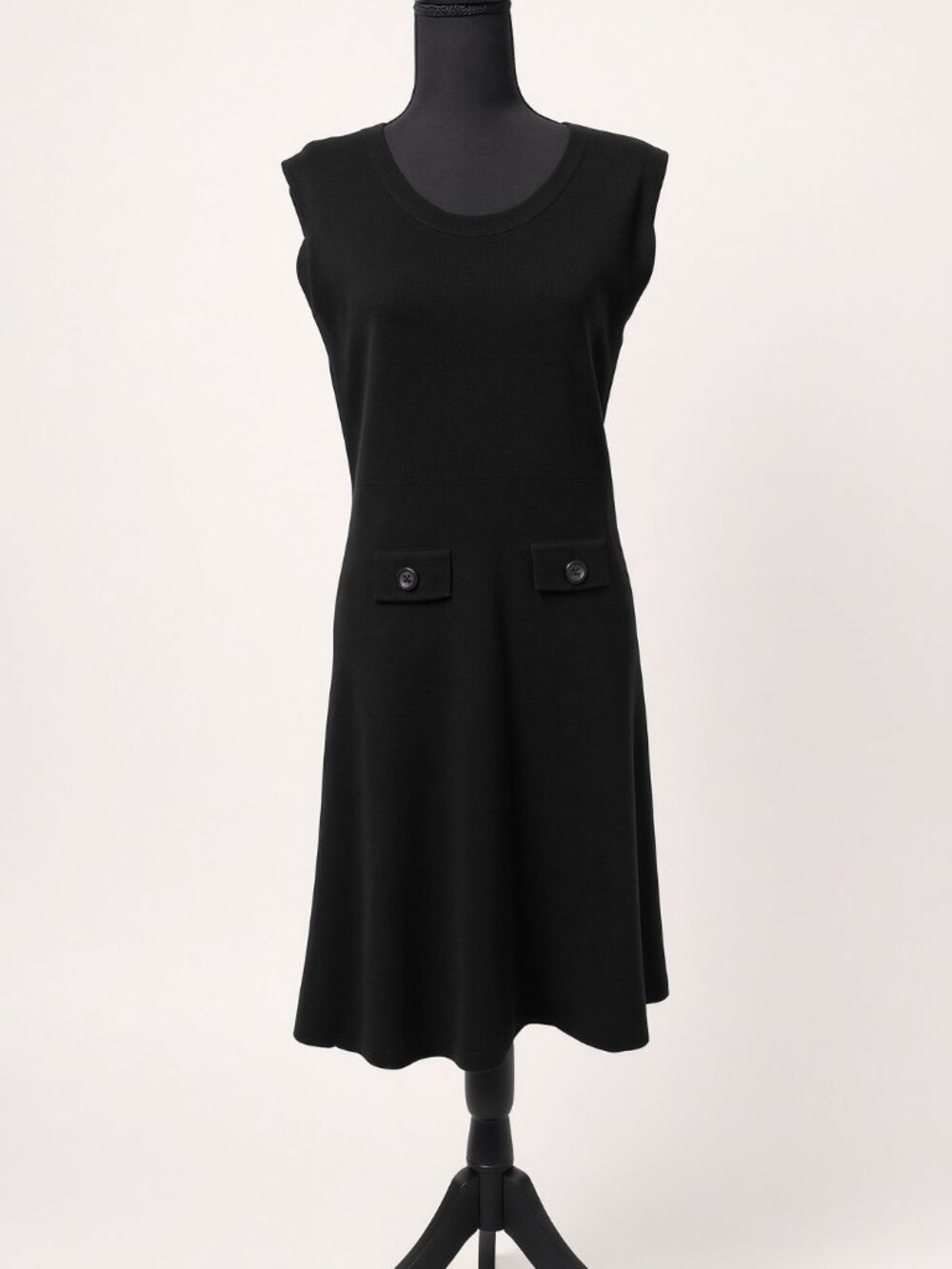 Tory Burch Black Wool Sleeveless Knit Dress Size L